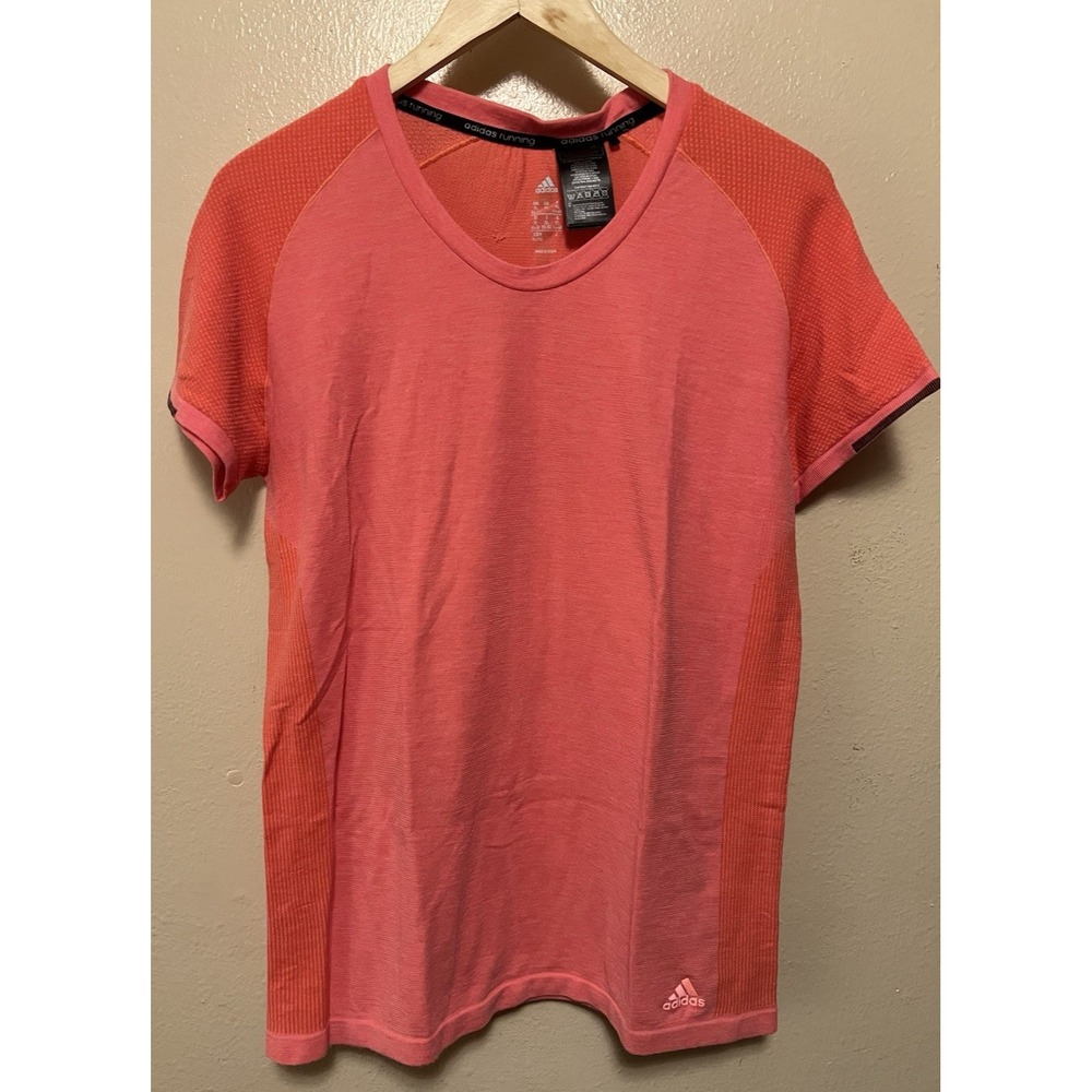 Adidas Shirt Ultra PrimeKnit Light Tee Coral Running Gym AZ2872 Women's Size XL